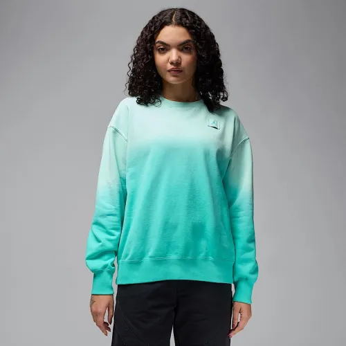Nike Jordan Flight Fleece женская French Terry Crew-Neck свитшот цвет зеленый