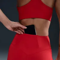 Nike Universa женская Medium-Support С высокой Талией 7/8 лосины с карманамицвет красный