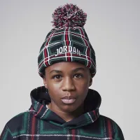 Nike Jordan Big детские Holiday Plaid Pom Beanie цвет черный