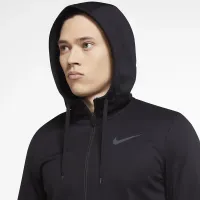 Nike Therma мужские Full-Zip тренировочные Толстовка с капюшоном цвет черный