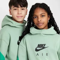 Nike Air Big дитячі Fleece Pullover Толстовка з капюшоном колір зелений