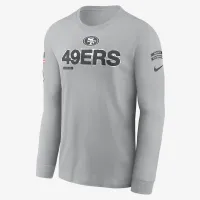 San Francisco 49ers Salute to Service Mascot Edge Legend мужские Nike NFL Long-Sleeve футболка цвет серый