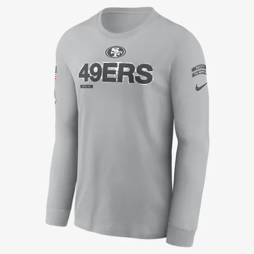 San Francisco 49ers Salute to Service Mascot Edge Legend мужские Nike NFL Long-Sleeve футболка цвет серый