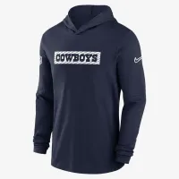 Dallas Cowboys Sideline мужские Nike Dri-FIT NFL Long-Sleeve Hooded Top цвет серый