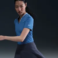 Nike Tour женская Dri-FIT Short-Sleeve Blade для гольфа Polo синий