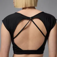 Nike Jordan Sport жіноча Short-Sleeve Knit Crop Top колір чорний