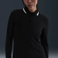 Nike Tour женская Dri-FIT UV Protection Long-Sleeve для гольфа Polo цвет черный