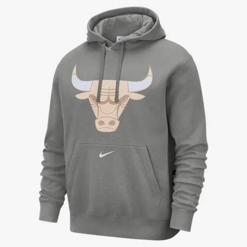Chicago Bulls Club City Edition чоловічі Nike NBA Fleece Pullover Толстовка з капюшоном колір сірий