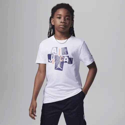 Nike Air Jordan Cutout Tee Big Kids T-Shirt White