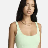 Nike Sportswear Chill Terry женская Slim French Terry Cropped Tank цвет зеленый