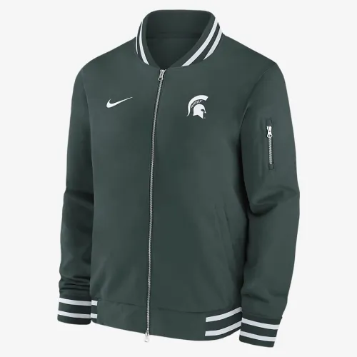 Michigan State Spartans Sideline чоловічі Nike College Full-Zip Bomber Куртка колір зелений