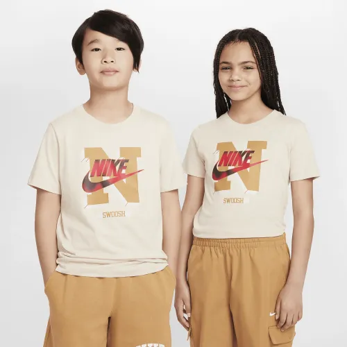 Nike Sportswear Big детские футболка цвет коричневый