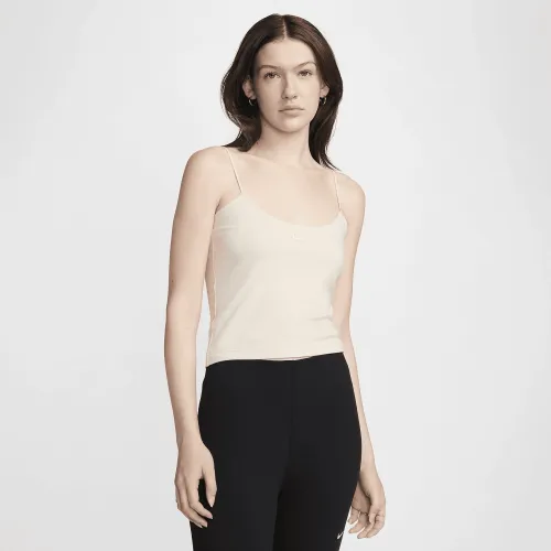 Nike Sportswear Chill Knit жіноча Tight Cami Tank колір коричневий
