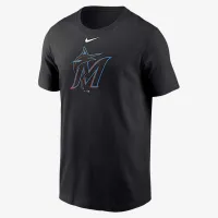 Miami Marlins Fuse Large Logo чоловічі Nike MLB футболка колір чорний