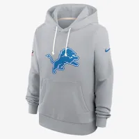 Detroit Lions Sideline женская Nike Dri-FIT NFL Pullover Толстовка с капюшоном цвет серый
