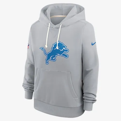 Detroit Lions Sideline женская Nike Dri-FIT NFL Pullover Толстовка с капюшоном цвет серый