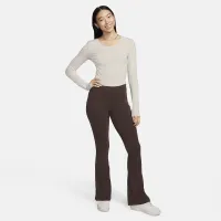 Nike Sportswear Chill Knit жіноча Tight Scoop-Back Long-Sleeve Mini-Rib Top колір коричневий