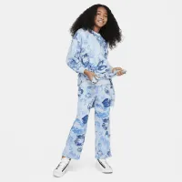 Nike Sportswear Club Fleece Big детские (Girls') оверсайз French Terry Crew-Neck свитшот синий