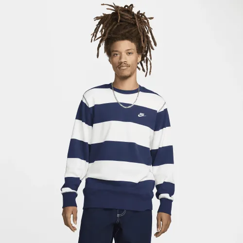 Nike Club Fleece чоловічі Striped Heavyweight French Terry Crew блакитний