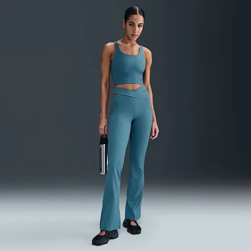 Nike Zenvy Rib жіноча Gentle-Support З високою талією Flaколір червоний лосіни блакитний