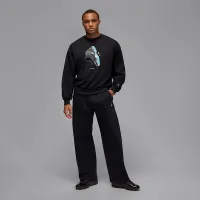 Nike Jordan Brooklyn Fleece чоловічі Crewneck світшот колір чорний