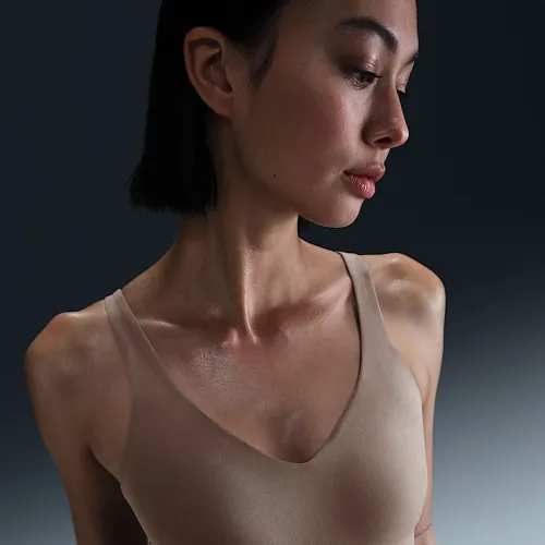 Nike Alate Medium Support жіноча Longline Padded Sports Bra колір коричневий