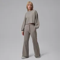 Nike Jordan Flight Fleece женская Mod-Crop Crew-Neck свитшот цвет серый