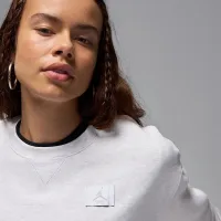 Nike Jordan Flight Fleece жіноча Crew-Neck світшот колір коричневий