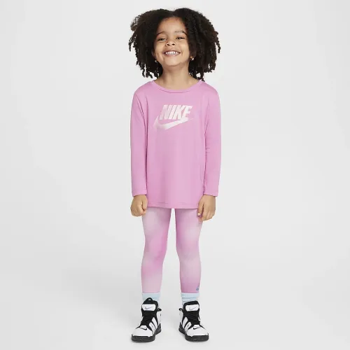 Nike Dri-FIT Toddler Long Sleeve футболка and лосины набор Pink