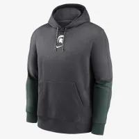 Michigan State Spartans Sideline Team Issue Club мужские Nike College Pullover Толстовка с капюшоном цвет серый