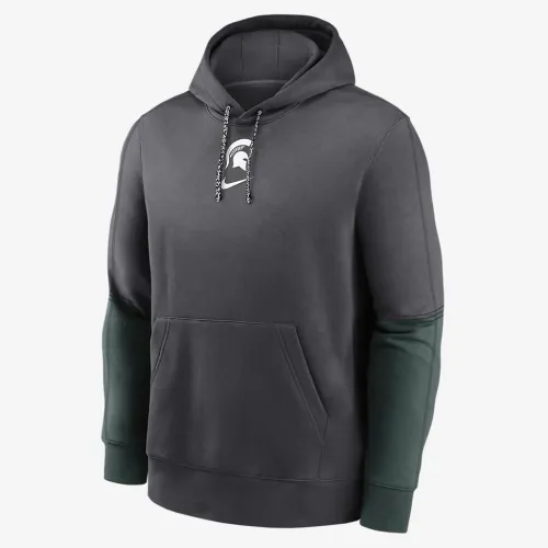 Michigan State Spartans Sideline Team Issue Club чоловічі Nike College Pullover Толстовка з капюшоном колір сірий