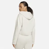 Nike Yoga Luxe женская Cropped Fleece Толстовка с капюшоном цвет коричневый