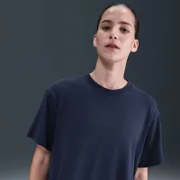 Nike One Relaxed жіноча Dri-FIT Cropped Short-Sleeve Top блакитний