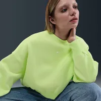 Nike Sportswear Phoenix Fleece женская Over-оверсайз Crew-Neck свитшот цвет зеленый