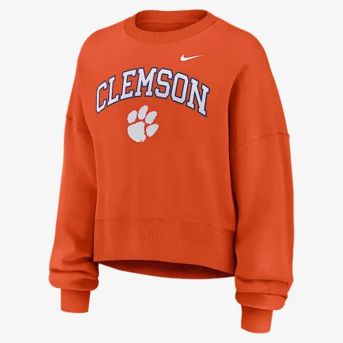 Clemson Phoenix Arch женская Nike College Pullover Crew Orange