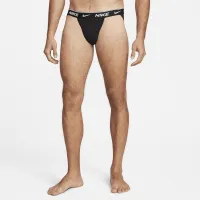 Nike Dri-FIT Essential Cotton Stretch Men's Jock Strap (3-Pack) Black