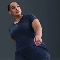Nike Sportswear Chill Knit жіноча Cropped футболка (великі розміри) блакитний