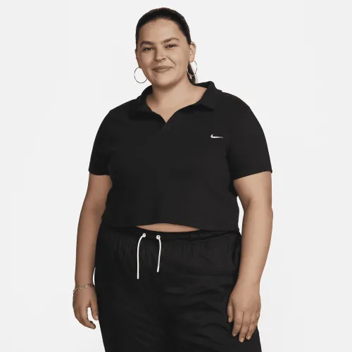 Nike Sportswear Essential женская Short-Sleeve Polo Top (большие размеры) цвет черный
