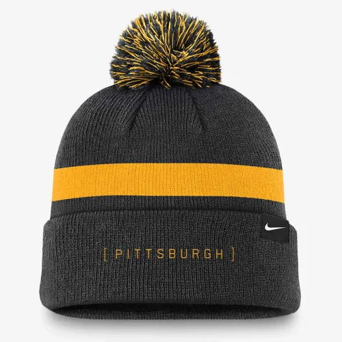 Pittsburgh Pirates Hometown Peak чоловічі Nike MLB Cuffed Pom Beanie колір чорний