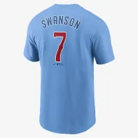 Dansby Swanson Chicago Cubs Fuse чоловічі Nike MLB футболка блакитний