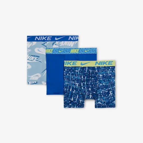 Nike Dri-FIT Micro Print Big детские трусы (3 пары) синий