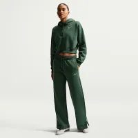 Nike Sportswear Phoenix Fleece женская С высокой Талией Wide-Leg Pants цвет зеленый