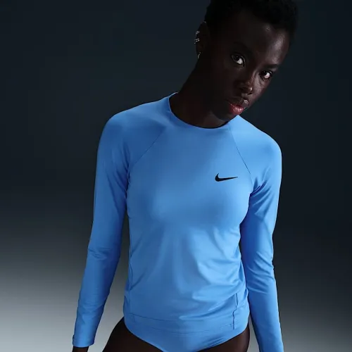 Nike Essential женская Long-Sleeve Hydroguard Swim Shirt синий