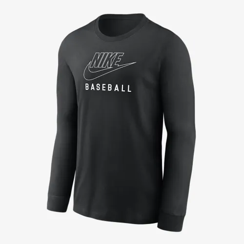 Nike Swoosh Big детские Baseball Long-Sleeve футболка цвет черный