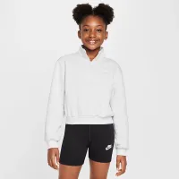 Nike Sportswear Club Big дитячі (Girls') Fleece 1/2-Zip Top колір коричневий