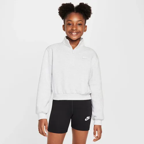 Nike Sportswear Club Big детские (Girls') Fleece 1/2-Zip Top цвет коричневый