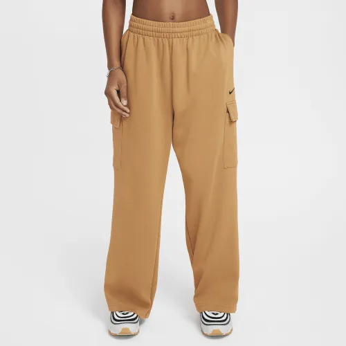 Nike Sportswear Girls' Dri-FIT оверсайз Fleece Pants цвет коричневый
