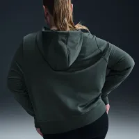 Nike Therma-FIT One женская Pullover Толстовка с капюшоном (большие размеры) цвет зеленый