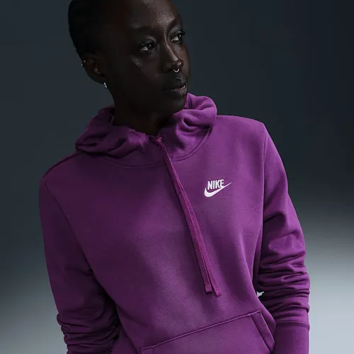 Nike Sportswear Club Fleece женская Pullover Толстовка с капюшоном цвет фиолетовый