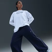 Nike Sportswear женская Mid-Rise Wide-Leg спортивные штаны синий